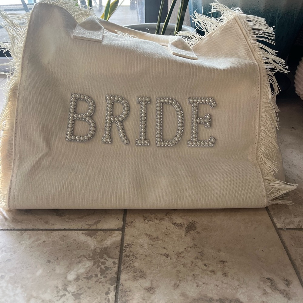 SOLD Cream Bride Tote Bag